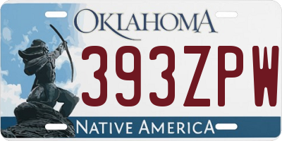 OK license plate 393ZPW
