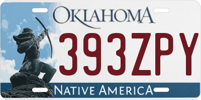OK license plate 393ZPY