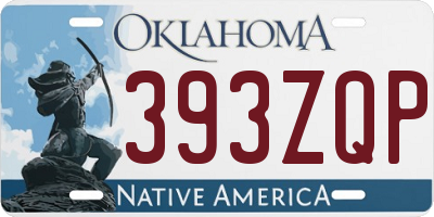 OK license plate 393ZQP