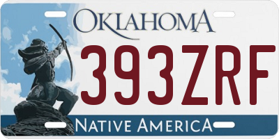 OK license plate 393ZRF