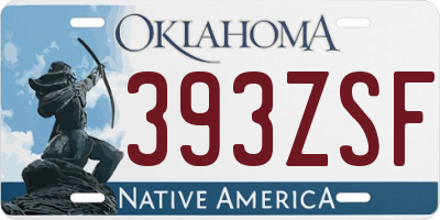 OK license plate 393ZSF