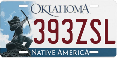 OK license plate 393ZSL