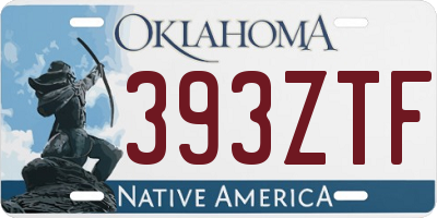 OK license plate 393ZTF