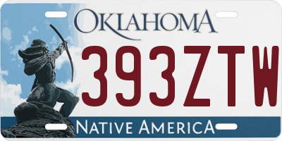 OK license plate 393ZTW