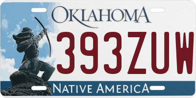 OK license plate 393ZUW