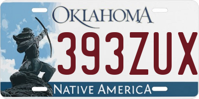 OK license plate 393ZUX