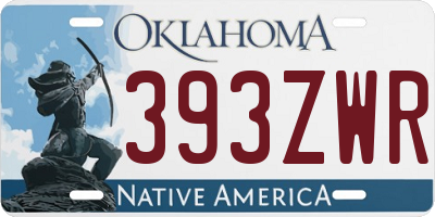 OK license plate 393ZWR