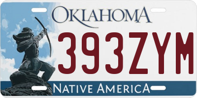 OK license plate 393ZYM
