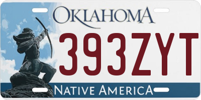 OK license plate 393ZYT