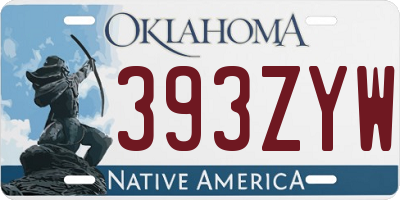 OK license plate 393ZYW