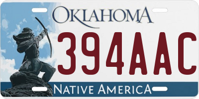 OK license plate 394AAC