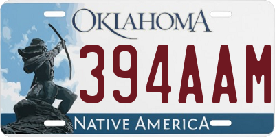 OK license plate 394AAM