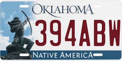 OK license plate 394ABW