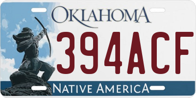 OK license plate 394ACF