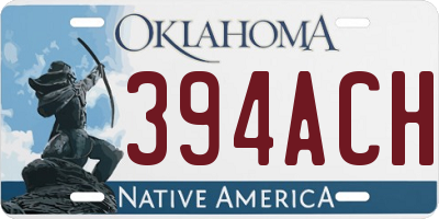 OK license plate 394ACH