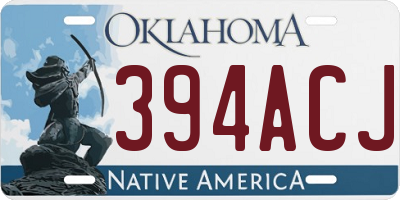 OK license plate 394ACJ