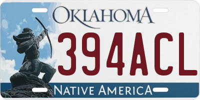 OK license plate 394ACL