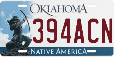 OK license plate 394ACN
