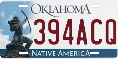 OK license plate 394ACQ