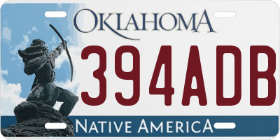 OK license plate 394ADB
