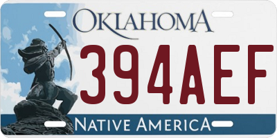OK license plate 394AEF