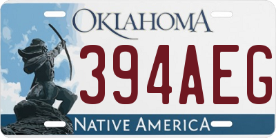 OK license plate 394AEG