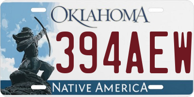 OK license plate 394AEW