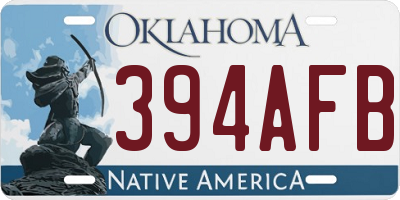 OK license plate 394AFB