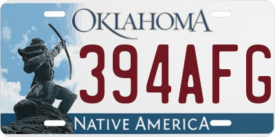 OK license plate 394AFG