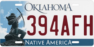 OK license plate 394AFH