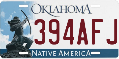 OK license plate 394AFJ