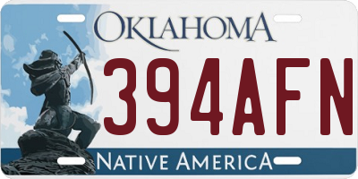 OK license plate 394AFN