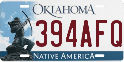 OK license plate 394AFQ