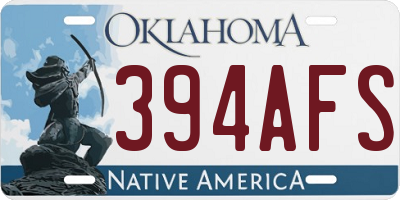 OK license plate 394AFS
