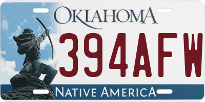 OK license plate 394AFW