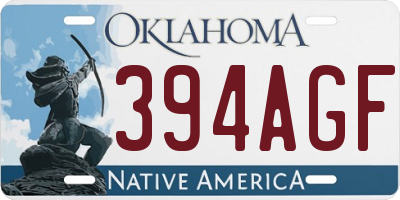 OK license plate 394AGF