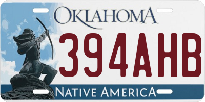 OK license plate 394AHB