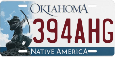 OK license plate 394AHG