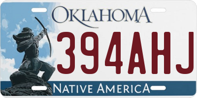 OK license plate 394AHJ