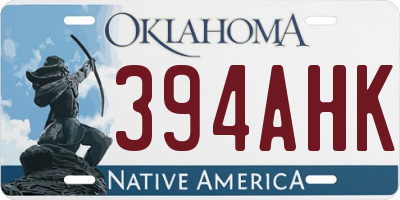 OK license plate 394AHK