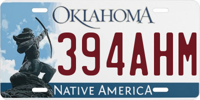 OK license plate 394AHM