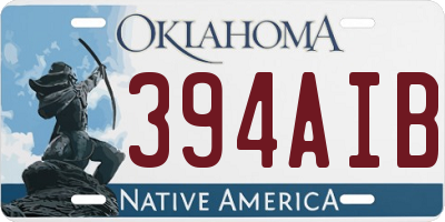 OK license plate 394AIB
