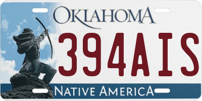 OK license plate 394AIS