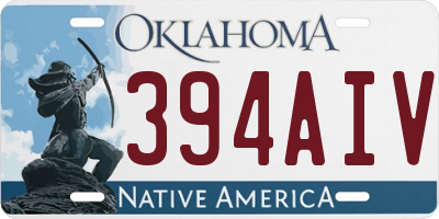 OK license plate 394AIV