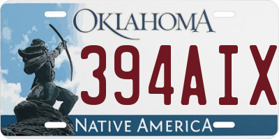 OK license plate 394AIX