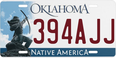 OK license plate 394AJJ