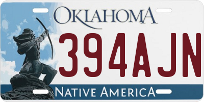 OK license plate 394AJN