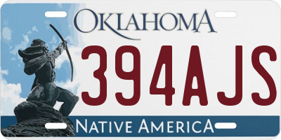 OK license plate 394AJS