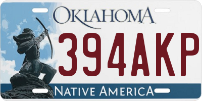 OK license plate 394AKP