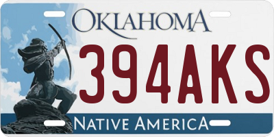 OK license plate 394AKS